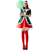 Christmas Women Cosplay Dress Elf Costume Girls Elf Cosplay Outfit Short Dress With Hat
