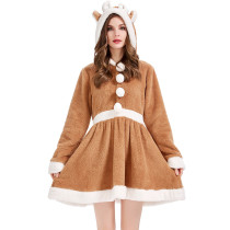 Christmas Women Gilrs Reindeer Cosplay Dress Xmas Cosplay Outfit Performance Dress