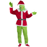 Christmas The Grinch Costume With Mask Full Set Christmas Halloween Cosplay Costume