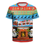 Christmas T-shirt Unisex 3 D Print Christmas Short Sleeve Santa Claus Tee