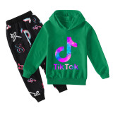 Kids Tik Tok Long Sleeve Sweatsuit 2pcs Hoodie and Sweatpants Set For Girls Boys