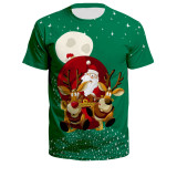 Christmas T-shirt Unisex 3 D Print Christmas Short Sleeve Santa Claus Tee