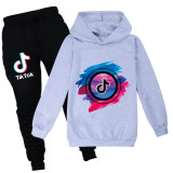 Tik Tok Kids Merch Unisex Girls Boys 2pcs Sweatsuit Long Sleeve Sweatshirt and Pants Set