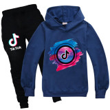 Tik Tok Kids Merch Unisex Girls Boys 2pcs Sweatsuit Long Sleeve Sweatshirt and Pants Set