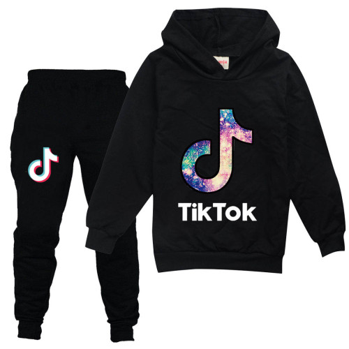 Tik Tok Sweatsuit Galaxy Print Kids Boys Girls Long Sleeve Sweatshirt and Sweatpants 2pcs Set