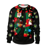 Christmas Santa Claus Print Sweatshirt Long Sleeve Casual Pullover Tops