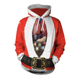 Christmas Hoodie Santa Claus Print Xmas Hoodie Long Sleeve Casual Hooded Tops