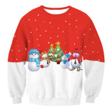 Christmas 3 D Print Casual Shirt Unisex Long Sleeve Round Neck Swearshirt Pullover Xmas Tops