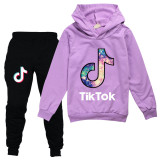 Tik Tok Sweatsuit Galaxy Print Kids Boys Girls Long Sleeve Sweatshirt and Sweatpants 2pcs Set