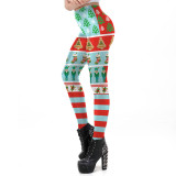 Christmas Women Girls Reindeer Print Leggings Trendy Xmas Leggings