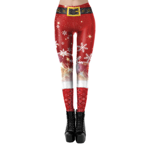 Christmas Women Girls Fake Stockings Leggings Funny Xmas Leggings