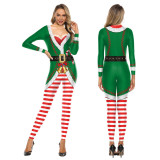 Christmas Women Girls Zentai Costume Xmas Jumpsuit Outfit