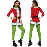 Christmas Women Girls The Grinch Zentai Costume The Grinch Jumpsuit Cosplay Costume