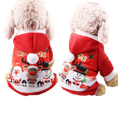 2021 Christmas Dog Cat Pet Christmas Hooded Costume