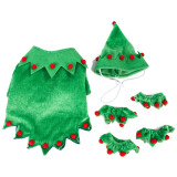Cute Christmas Dog Cat Pet Costumes With Hat and Foot Guard 6PCS
