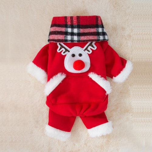 Fashion Christmas Thickened Warm Costumes Cute Pet Costume