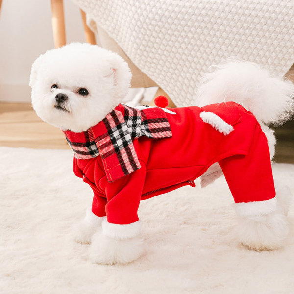 Fashion Christmas Thickened Warm Costumes Cute Pet Costume