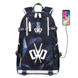 Chad Wild Clay Trendy Glow In Dark Students Backpack School Book Bag With USB Charging Port