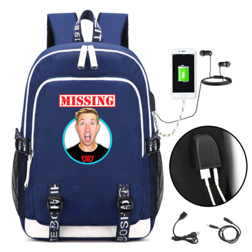 Chad Wild Clay School Book Bag Big Capacity Rucksack Travel Bag With USB Charging Port