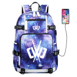 Chad Wild Clay Fashion Glow In Dark Backpack School Book Bag With USB Charging Port