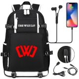 Chad Wild Clay Fashion School Book Bag Capacity Rucksack Travel Bag With USB Charging Port