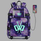 Chad Wild Clay Fashion Glow In Dark Backpack School Book Bag With USB Charging Port