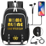 Chad Wild Clay Fashion Students Backpack Big Capacity Rucksack Travel Bag With USB Charging Port