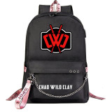 Chad Wild Clay Polular Casual School Book Bag Students Backpack With USB Charging Port