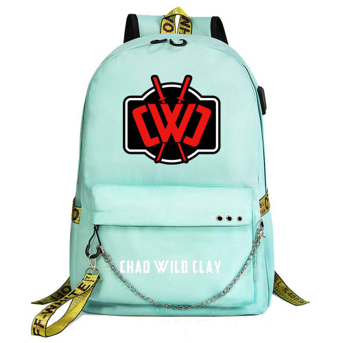 Chad Wild Clay Polular Casual School Book Bag Students Backpack With USB Charging Port