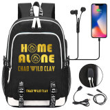 Chad Wild Clay Fashion Students Backpack Big Capacity Rucksack Travel Bag With USB Charging Port