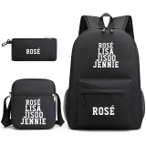 Blackpink Backpack 3 Pieces Set School Backpack Lunch Bag and Pencil Bag