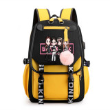 Blackpink Students Backpack Big Capacity Rucksack Travel Bag With USB Charging Port