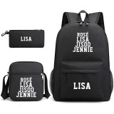 Blackpink Backpack 3 Pieces Set School Backpack Lunch Bag and Pencil Bag