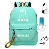 Blackpink Fashion Printed Backpack School Book Bag With USB Charging Port