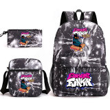 Friday Night Funkin Fashion School Backpack Book Bag With Lunch Box Bag and Pencil Bag 3 Piece Set