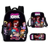 Friday Night Funkin Fashion Backpack 3 Pieces Set School Backpack Lunch Bag and Pencil Bag