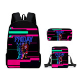 Friday Night Funkin Popular 3 Pieces Set School Backpack Lunch Bag and Pencil Bag