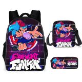Friday Night Funkin Fashion Backpack 3 Pieces Set School Backpack Lunch Bag and Pencil Bag