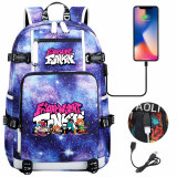 Friday Night Funkin School Book Bag Students Backpack Travel Bag With USB Charging Port