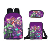 Friday Night Funkin Youth Kids School Backpack Book Bag With Lunch Box Bag and Pencil Bag 3 Piece Set
