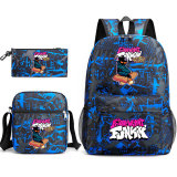 Friday Night Funkin Fashion School Backpack Book Bag With Lunch Box Bag and Pencil Bag 3 Piece Set