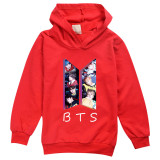 BTS Kids Fashion  Loose Casual Hoodie Long Sleeves Unisex Hooded Sweatshirt