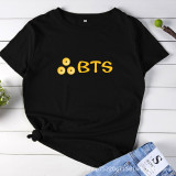 2021 BTS Summer Short Sleeves Loose Round Neck T-shirt Girls Women T-shirt