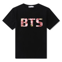 BTS Popular Print Summer Short Sleeves Round Neck Casual Unisex T-shirt