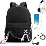 BTS Students Backpack Big Capacity Rucksack Travel Bag With USB Charging Port