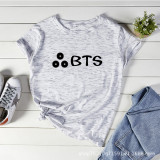 2021 BTS Summer Short Sleeves Loose Round Neck T-shirt Girls Women T-shirt