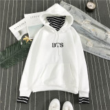 BTS Fashion Fake Two Pieces Casual Girls Women Hoodie