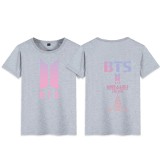 BTS Trendy Summer Cotton Short Sleeves T-shirt Casual Unisex Tee