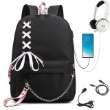 BTS Students Backpack Big Capacity Rucksack Travel Bag With USB Charging Port
