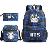 BTS Backpack Trendy Backpack Set Backpack Messenger Bag and Stationery Bag Set